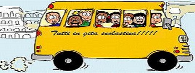 Immagine autobus con bambini in gita