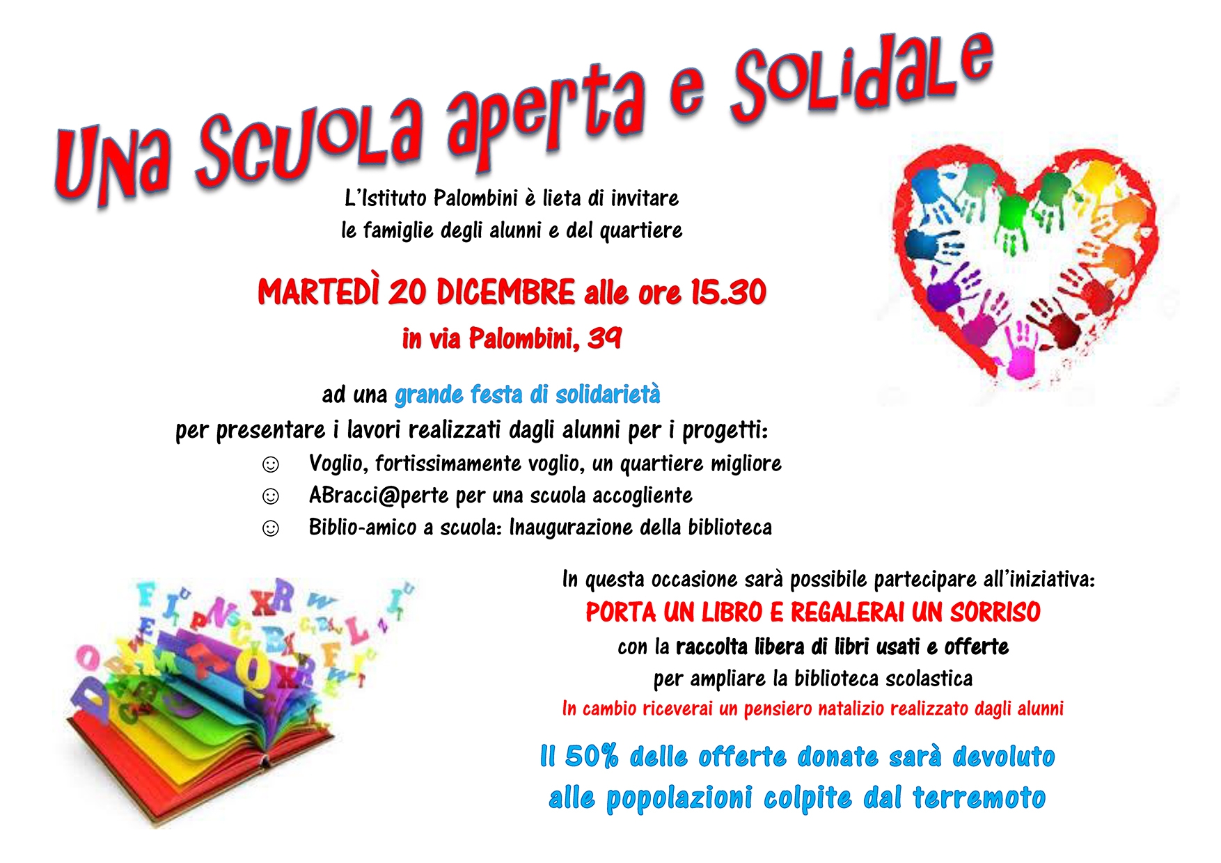Locandina UNA SCUOLA APERTA E SOLIDALE