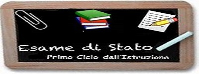 Lavagna con sctitta "Esami di stato primo ciclo dell'istruzione"