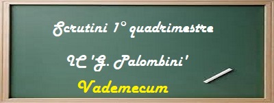 Lavagna con scritto scrutini primo quadrimestre 